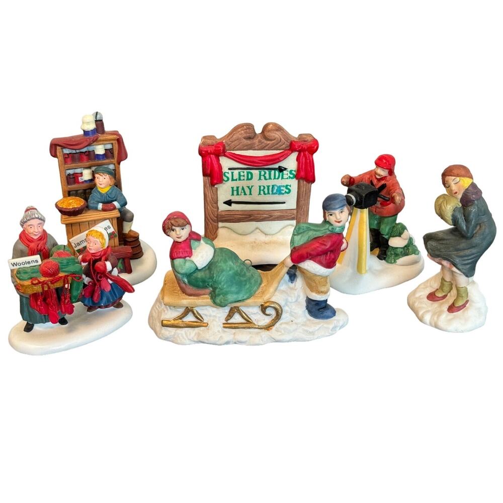 Vintage Village Collectable Holiday Figurine Decor Bundle